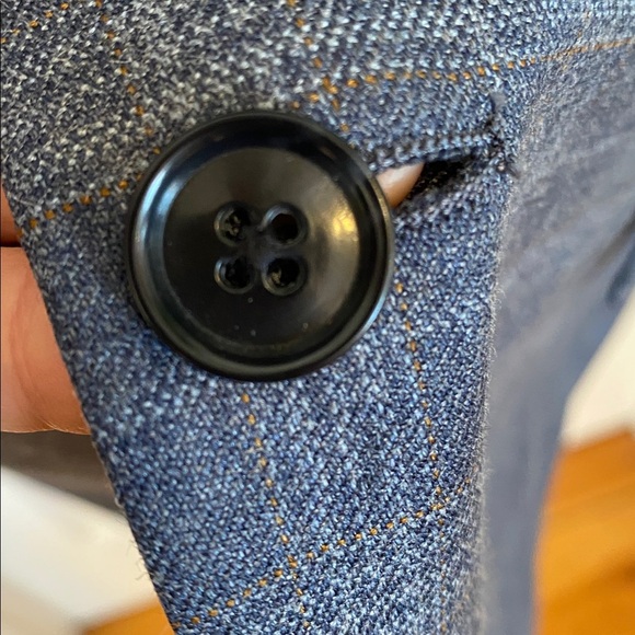 Nautica Wool Silk Blue plaid blazer coat men’s Grandpacore preppy academia - Picture 5 of 14